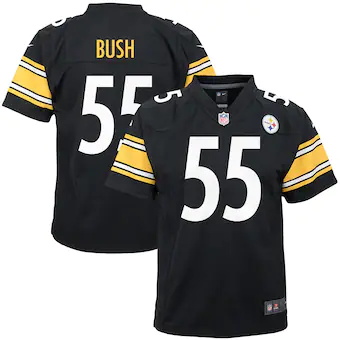 youth nike devin bush black pittsburgh steelers player game